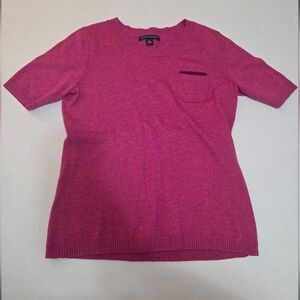 Banana Republic Womens Pink Fitted Short Sleeve Sweater Top GUC M